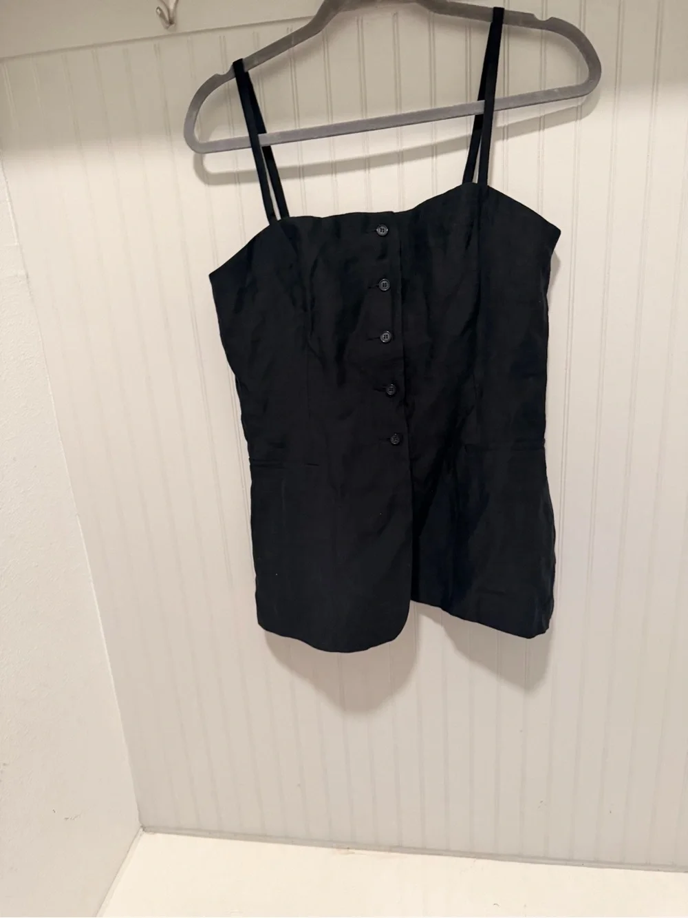 Zara Black Button-Front Spaghetti Strap Camisole